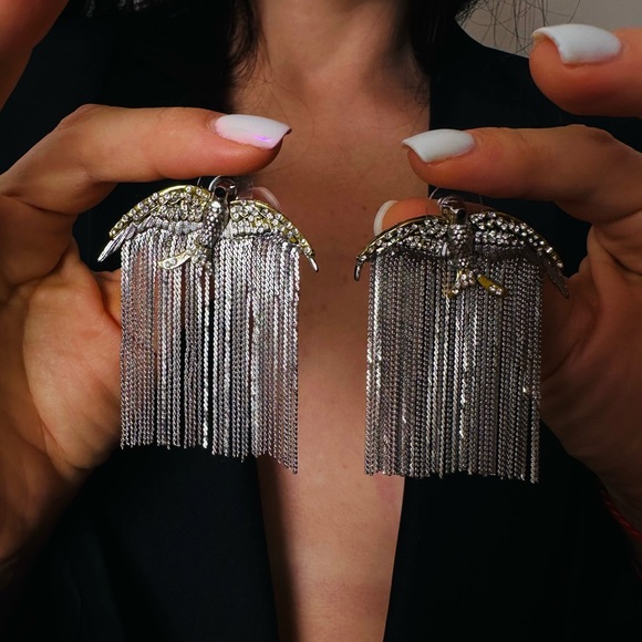 New Sparrow Dangle Earrings Bird Gold Silver Boho - Picture 7 of 8